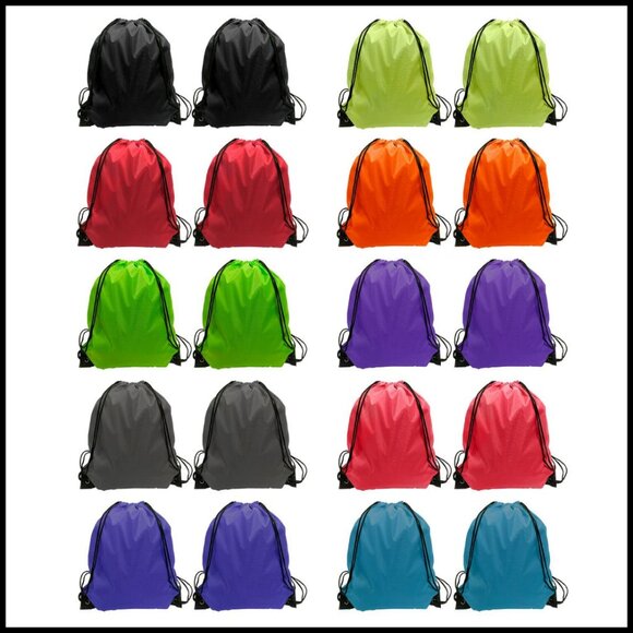Lightweight Nylon Drawstring Backpack Pack for Gym Sports Travel Foldable